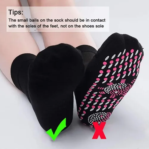 Miniatura 5 de AFIZ - 3 pares de calcetines de turmalina para circulación térmica, acupresión, autocalentamiento, calcetines de salud de turmalina, calcetines 3