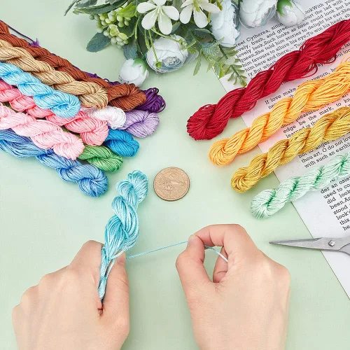 Miniatura 3 de PH PandaHall Cuerda de nailon de 448 yardas de 0.039 pulgadas (0.039 in), cordón trenzado de nailon Kumihimo macramé para pulseras de amistad, 16