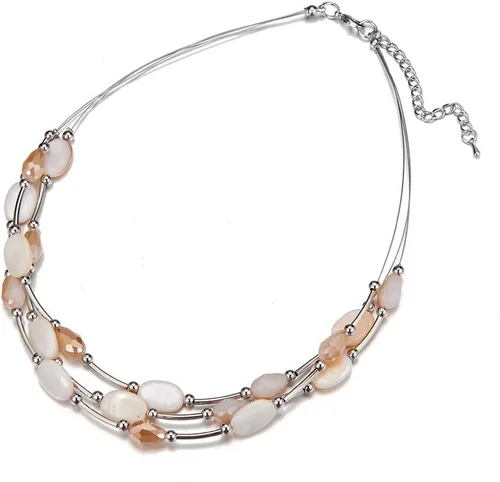 Miniatura 5 de Collar a capas con cristal para mujer, gargantilla con cadena de plata gruesa, regalo de cumpleaños para mujer
