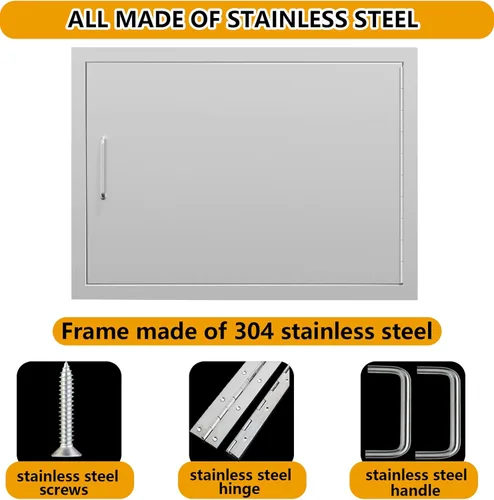Miniatura 2 de Luffioner Puertas de cocina para exteriores, puerta de acceso doble para barbacoa de 24 pulgadas de ancho x 17 pulgadas de alto, placa gruesa a