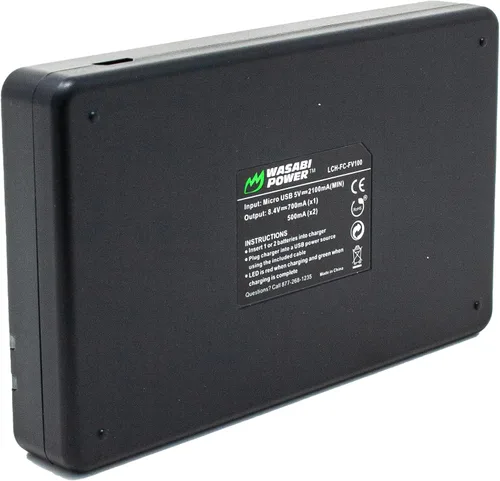 Miniatura 4 de Wasabi Power Batería (paquete de 2) y cargador dual USB compatible con Sony NP-FV100 y DCR-SR15, DCR-SX45, FDR-AX100, HDR-CX105, HC9, PJ30V, TD20V