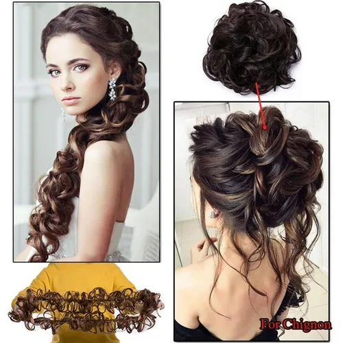 Miniatura 3 de Moño desordenado, pieza de pelo de moño desordenado, pieza de cabello de 31.4 pulgadas de largo, despeinado, esponjoso, extensiones de cola