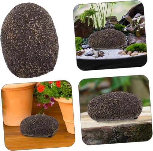 Miniatura 8 de POPETPOP Llavero de piedra realista para exteriores, caja de llaves para jardín, porche, patio oculto