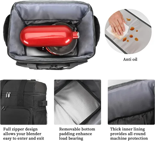 Miniatura 3 de LEFOR·Z Bolsa mezcladora de pie compatible con mezcladores KitchenAid (6-8 cuartos de galón), mezclador acolchado, funda de transporte de viaje