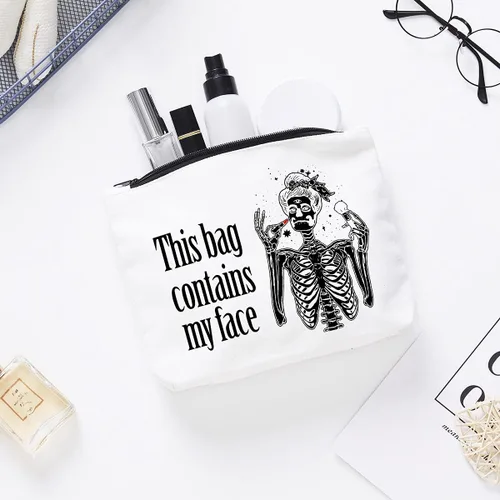 Miniatura 7 de Bolsa de cosméticos de maquillaje con cremallera podría ser maquillaje cosmético bolsa de viaje artículos de tocador Maquillaje Caso-Hoja