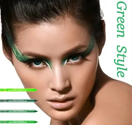 Miniatura 3 de Go Ho Juego de lápices de sombra de ojos verdes de 4 colores, kit de lápiz delineador de ojos metálico, mate y brillante, barra de sombra de ojos