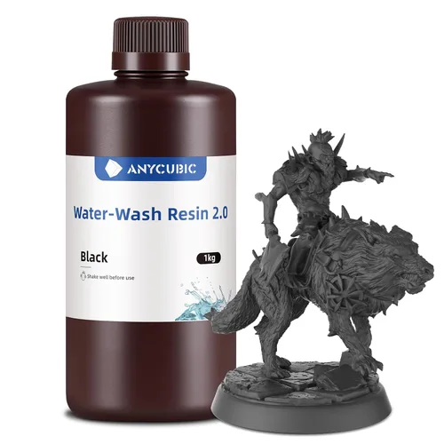 Miniatura 27 de ANYCUBIC Resina de impresora 3D lavable al agua 2.0, resina 3D de alta precisión de 405 nm, resina de fotopolímero de baja contracción para Gris