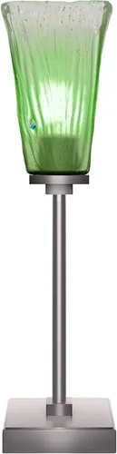 Miniatura 18 de Toltec Lighting Luna Accent - Lámpara de mesa, acabado de granito oscuro, cristal cuadrado de burbujas ahumadas de 3.5 pulgadas