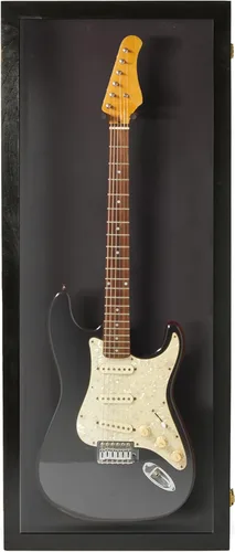 PENNZONI Vitrina para guitarra eléctrica, estuche acrílico para guitarra eléctrica, soporte de pared, estuche de pared para guitarra hecha de marco