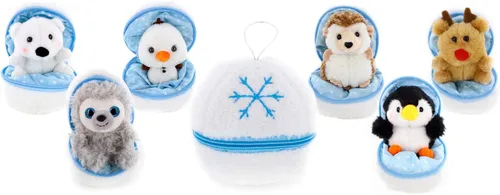 Miniatura 9 de Plushland Bola de Nieve Animal de Peluche con Cremallera Animales de Peluche Lindos Surtido de Juguetes Blandos para Novia, Familiares y Amigos