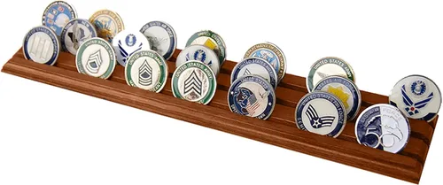 Miniatura 6 de DECOMIL, exhibidor con ranuras para monedas militares (castaño)
