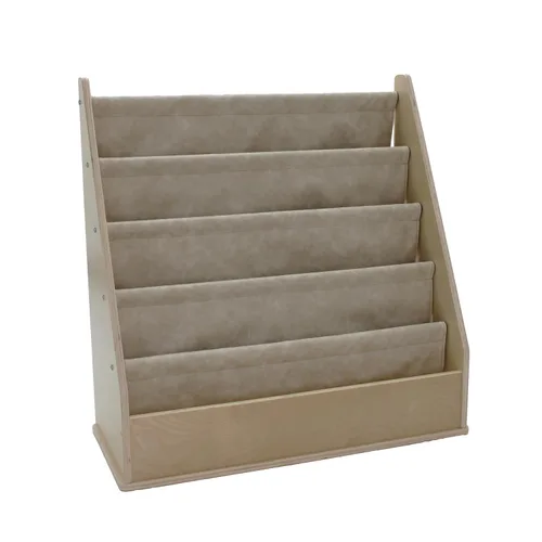 Factory Direct Partners 13745-320 - Eslinga rústica de abedul para niños, piel sintética envejecida, almacenamiento de 4 estantes para libros o