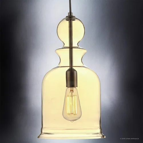 Miniatura 2 de Urban Ambiance Lámpara colgante moderna de lujo estilo granja, tamaño pequeño: 16-1/2 "x 9", con elementos de estilo aislante eléctrico, acabado