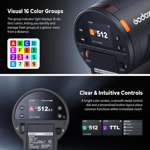 Miniatura 6 de Godox AD300 Pro II AD300Pro II - Estroboscópico flash para exteriores, 300 Ws 2.4G TTL 1/8000 HSS, 0.01-1.5s Reciclaje, 350 destellos de potencia