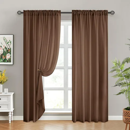 Miniatura 16 de HOMEIDEAS Cortinas Transparentes de Privacidad Blancas No Transparentes, 52 X 45 Pulgadas de Largo 2 Paneles Cortinas Transparentes Filtradoras
