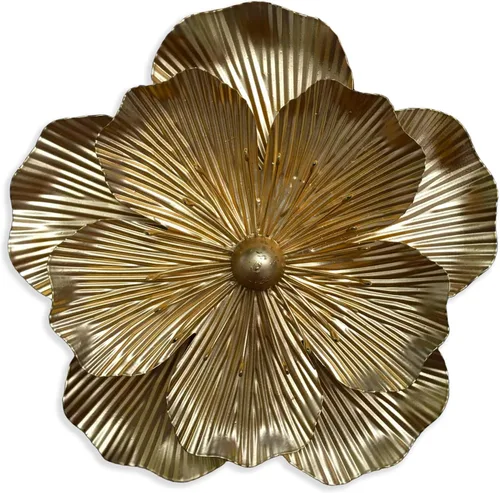Miniatura 7 de Decoración de pared de flores de metal de 10 pulgadas, escultura floral rústica moderna, colgante de pared de hierro envejecido, decoración