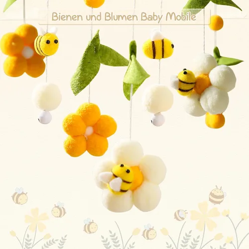 Miniatura 4 de Baby Bee & Flower - Cuna y moisés móvil – Decoración relajante de guardería para niñas y niños – A partir de 0 años rocket