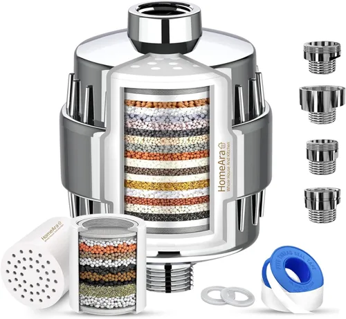 Suavizante de agua dura de 15 etapas para grifo, ducha con juego de adaptador de metal, cabezal de ducha universal, filtro de agua del grifo,