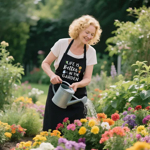 Miniatura 4 de Delantal de jardinería para mujer con bolsillos, delantal de jardín ajustable divertido regalo para jardinero, mamá, esposa, amante de las plantas
