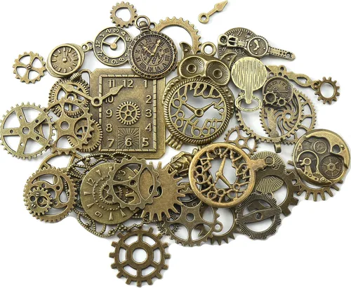 Miniatura 4 de Reloj de metal antiguo Steampunk con engranajes de mezcla de engranajes, engranajes, engranajes, multiestilo, con colgante de rueda, relojes