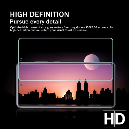 Miniatura 6 de Protector de pantalla de vidrio templado transparente para Galaxy S20 FE HD + protectores de lente de cámara, [2+2 unidades] [vidrio 3D]