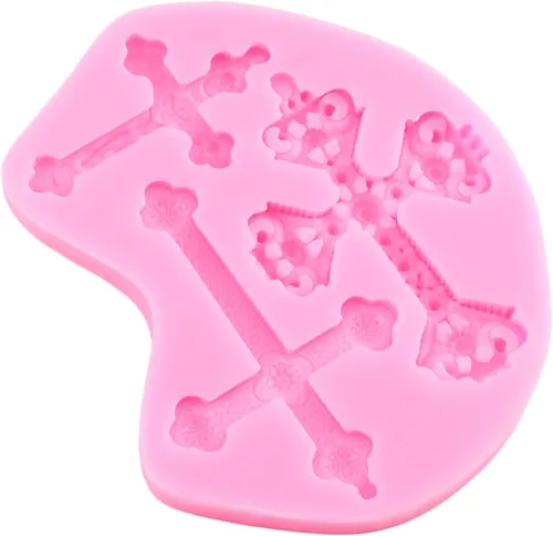 Miniatura 4 de Mujiang Moldes de silicona cruzados para decoración de pasteles de bautismo, molde de cruz, molde de comunión, paloma para fondant, para bautismo