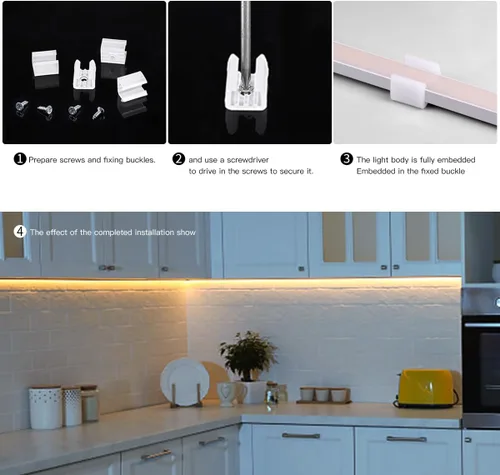 Miniatura 9 de Tira de luces LED con sensor de movimiento COB, luces de tira LED de neón con sensor de movimiento USB de 5 V, tira de luz LED impermeable de 6.56