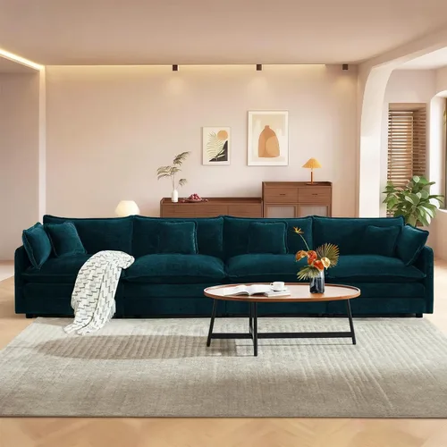 Miniatura 66 de Sofá seccional modular convertible de 76.7", sofás de dos plazas de chenilla con asiento profundo y cojines tipo loveseat para sala de estar, Beige
