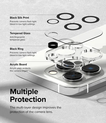 Miniatura 4 de Ringke Paquete de 3 lentes de cámara compatibles con iPhone 14 Pro Max y iPhone 14 Pro, vidrio templado
