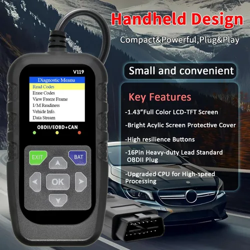 Miniatura 5 de Herramienta de diagnóstico OBD2 para coche, lector de código, probador de voltaje, código de falla de la luz de motor, OBD2/EOBD para vehículos