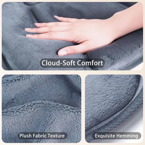 Miniatura 5 de Masajeador de Espalda con Calor, Almohadilla de Masaje de Cuerpo Completo con Soporte para Cuello y Almohada, Funda de Tela Suave y Elegante, Gris