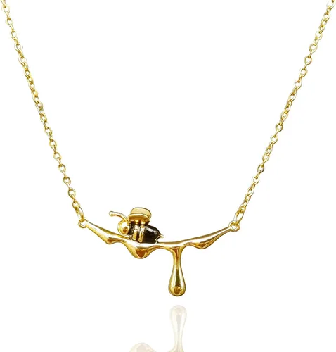 Collar de abejorro con dije de abejorro, collares con colgante de miel goteante para mujer, joyería simple para uso diario, collares para mejores