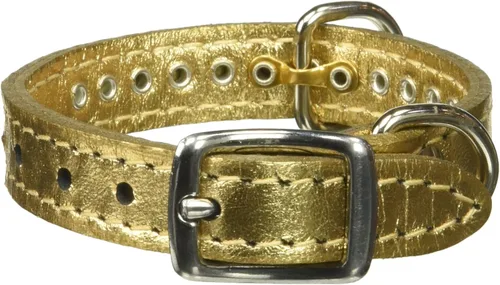 Miniatura 65 de Collar de perro de cuero y cristales de OmniPet Signature, cuero de grano de violeta africana de avestruz, se ajusta a un tamaño de cuello de 6"-8