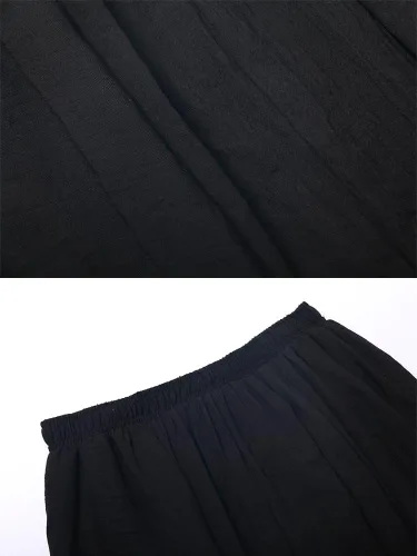 Miniatura 39 de OCHENTA Falda larga de lino y algodón bohemio para mujeres y niñas para vacaciones de verano en la playa