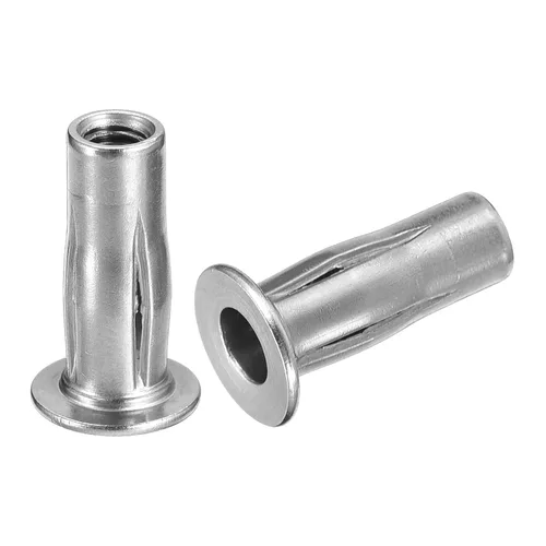 uxcell Tuercas de remache M5 multiagarre, 5 piezas de vástago preabombado, cabeza plana, tuerca de inserción roscada de acero inoxidable 304 más