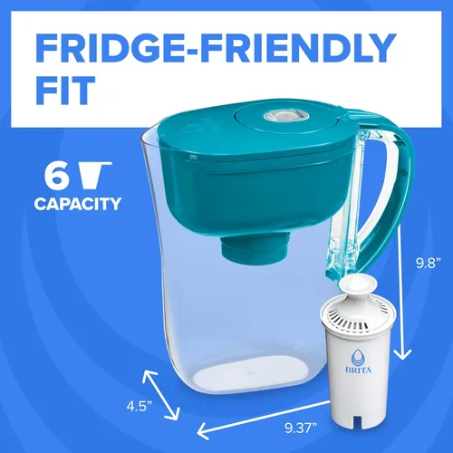 Miniatura 7 de Brita Metro - Jarra de filtro de agua con indicador de cambio SmartLight, sin BPA, reemplaza 1,800 botellas de agua de plástico al año, dura dos