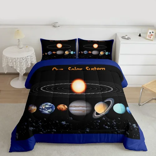 Miniatura 22 de jejeloiu Juego de edredón con patrón de corona, edredón estampado King y Queen para niños y adolescentes, juego de ropa de cama moderno de arte