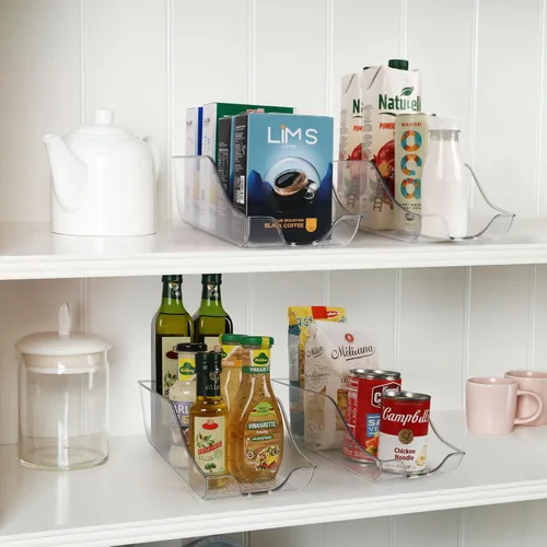 Juego de 4 cubos organizadores de refrigerador, almacenamiento de despensa, dispensador de latas para armario de cocina o encimera, soporte para