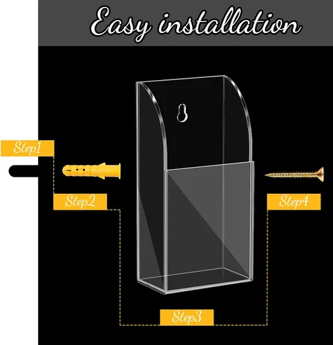 Miniatura 6 de TaoBary Paquete de 2 soportes para control remoto de pared, acrílico transparente, organizador de medios, caja de almacenamiento de un solo