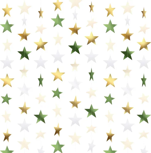 Miniatura 28 de Patelai Guirnalda de estrellas con purpurina 2026, decoración de graduación de 130 pies, pancarta colgante de estrella para fiesta, cumpleaños