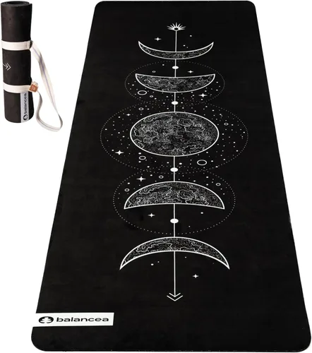 Miniatura 8 de Tapete de yoga con correa de 5 mm antideslizante de gamuza y TPE - Tapete ecológico para fitness y ejercicio para gimnasio en casa, pilates, yoga