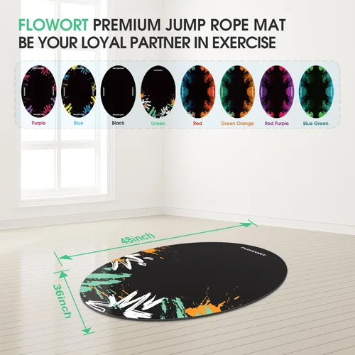 Miniatura 3 de Cheete Tapete para Saltar la Cuerda Tapete Grande de Goma para Ejercicio Interior Exterior Tapete Absorbente de Impactos Antideslizante Diseño Verde