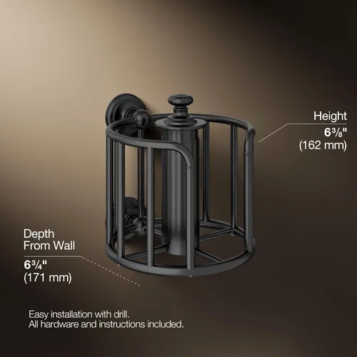 Miniatura 4 de Kohler 72576-BL K-72576-BL Artifacts - Carro de pañuelos, negro mate