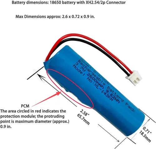 Miniatura 2 de XINLANTECH 3.7V 2600mAh 18650 Batería recargable de iones de litio con conector Jst XH2.54/2P cables de enchufe para electrónica de bricolaje