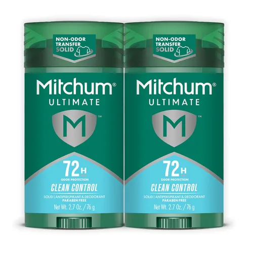 Mitchum Ultimate 72H - Antitranspirante y desodorante para hombre, sólido invisible, control limpio, paquete de 2