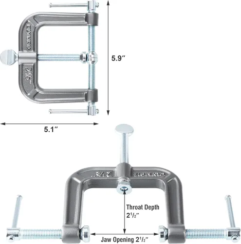 Miniatura 3 de Olympia Tools Abrazadera de ribete de 3 vías, 38-192, negro
