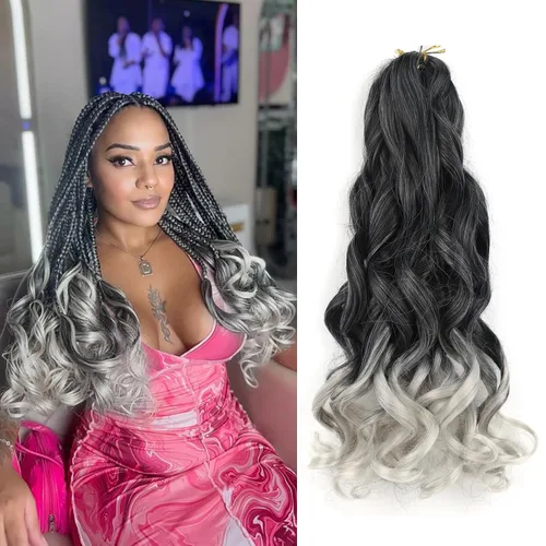 Miniatura 7 de Cabello rizado francés trenzado de 10 pulgadas, color 4, cabello rizado preestirado, 8 paquetes de trenzas de ganchillo de rizo francés para trenzas