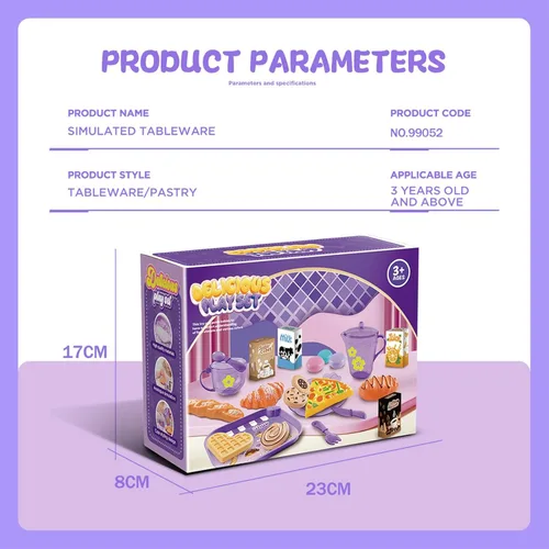 Miniatura 7 de Juego de fiesta de té para niñas pequeñas, juego de comida de postre para niños de 3, 4, 5, 6, 7, 8, 9, juego de postres para niñas, princesa