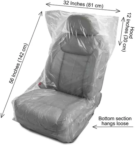 Miniatura 2 de 100 fundas de asiento desechables, fundas universales de plástico desechables para asientos de avión, sillas de salón, asientos de restaurante