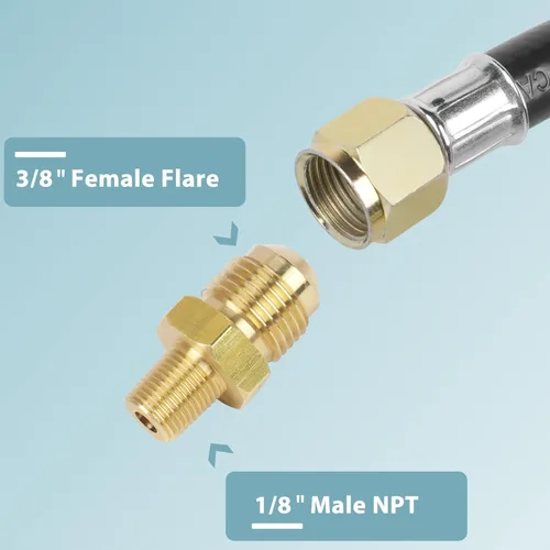 Miniatura 4 de SHINESTAR Regulador de propano de alta presión de 4 pies con manguera, regulador de tanque de propano ajustable de 0-20 PSI con destello hembra